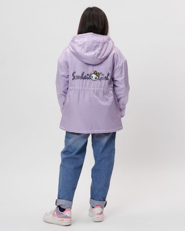 Purple demi-season jacket for girls 22001F